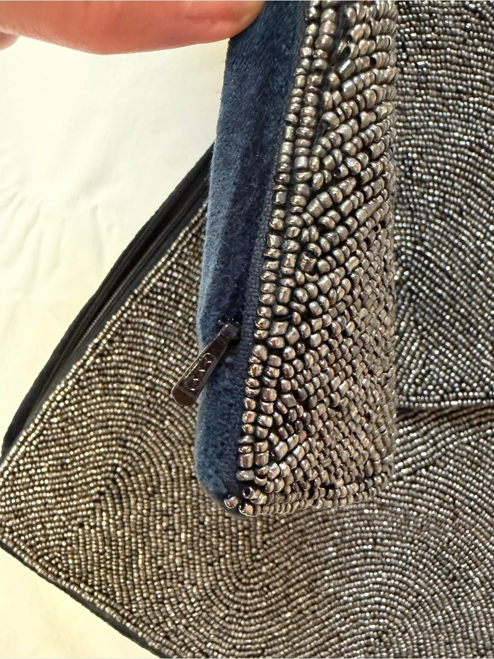 2 Williams Sonoma Black Beaded Pillow Covers 14” x 14” Hand-bided Glass